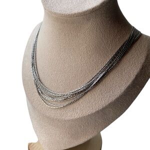 Elegant Stainless Steel, gold-plated Silver Layered Necklace